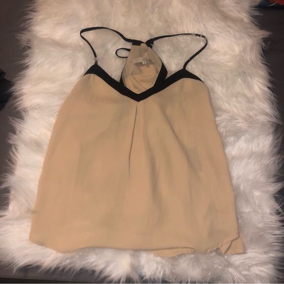 Monk & Lou Womanʻs Tan and Black tank top size Medium.  Spaghetti straps - Picture 4 of 9